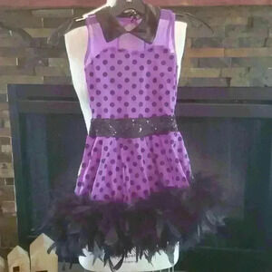 Purple/black polka for dance costume